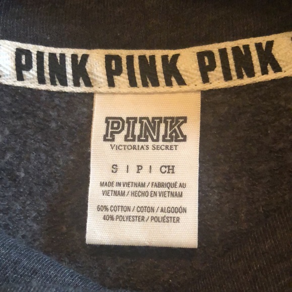 PINK  Gray Cowl Neck Sweatshirt Activewear Athletic Athleisure Loungewear - Picture 6 of 6